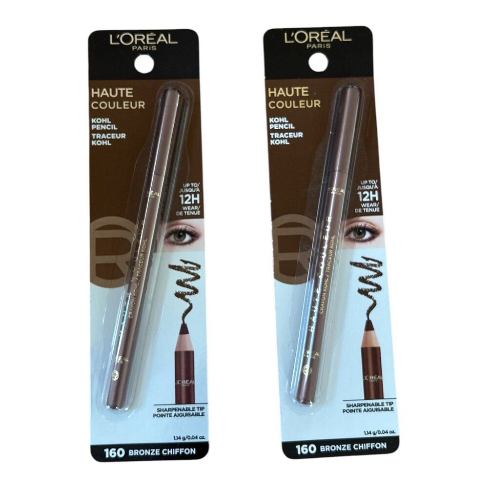 L'Oreal Paris Haute Couleur Kohl Pencil 160 Bronze Chiffon New Sealed 2 Pack